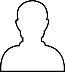 Avatar icon line style editable stock. User avatar of Male. Silhouette profile symbol. Anonymous user portrait. Profile picture on transparent background. Person silhouette that can used in design.
