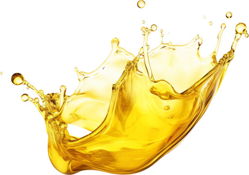 yellow splashing,clear oil splashing isolated on white or transparent background,transparency