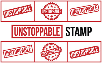 Unstoppable rubber grunge stamp set vector