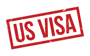 Red Us Visa Rubber Stamp Seal Vector