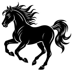 Elegant Horse Movement in Vector Illustration