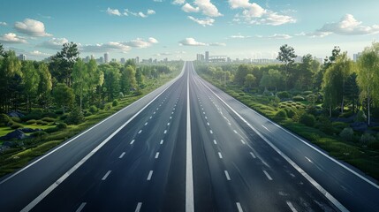 photorealistic highway on town background Generated with Ai tools