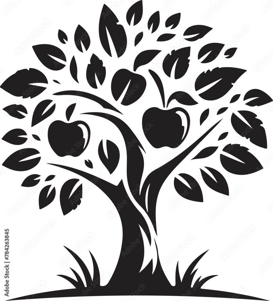 Wall mural apple tree vector logo icon silhouette (156).eps