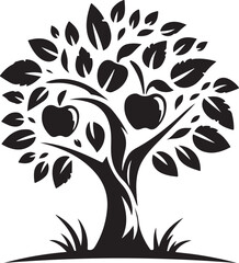 Apple tree vector logo icon  silhouette  (156).eps