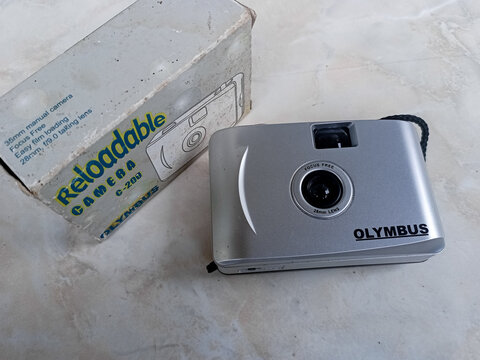 Olymbus camera Analog. Vintage object.
Banjarsari-Ciamis Indonesia, 4-14-2024