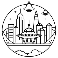        Future city vector illustration.
