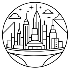        Future city vector illustration.
