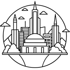        Future city vector illustration.
