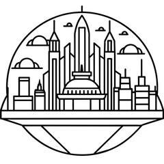 Fototapeta premium Future city vector illustration. 