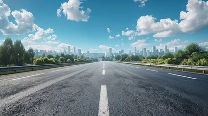 photorealistic highway on town background Generated with Ai tools