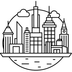 Future city vector illustration.