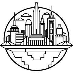 Future city vector illustration.