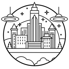 Future city vector illustration.