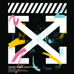 graffiti slogan print with neon spray, t shirt graphics print vector illustration design, Urban typography hipster street art for graphic t- shirt.eps8 © Sukman