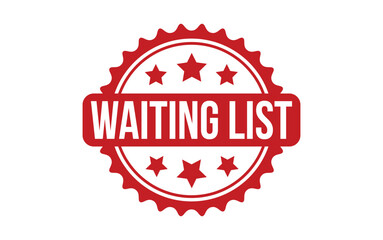 Red Waiting List Rubber Stamp Seal Vector