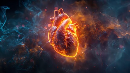 An illustration of a heart on fire.