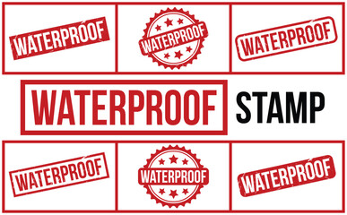 Waterproof rubber grunge stamp set vector