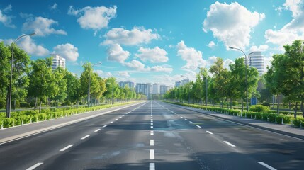 Fototapeta premium photorealistic highway on town background Generated with Ai tools