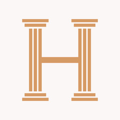 Letter H Law Logo Concept With Pillar Symbol
