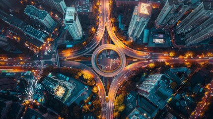 photorealistic highway on town background Generated with Ai tools