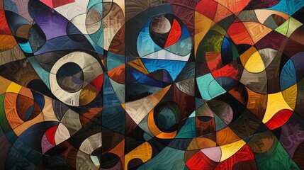 Tapestry of shapes, each color and size layered to foster a sense of depth and perspective
