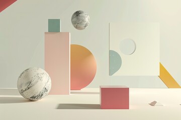 Sparse composition of floating geometric shapes