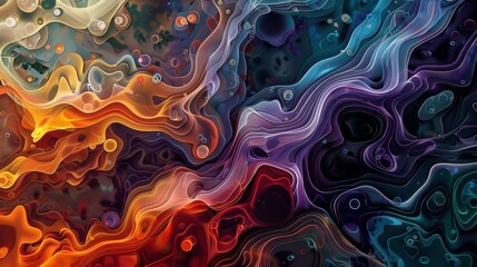 Obraz premium Flow of shapes cascading in size and color, forming a deep, mesmerizing visual path