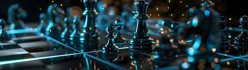 Captivating Sci-Fi Chess Duel Showcasing Strategic Brilliance in a Mysterious Realm
