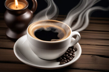 Fototapeta premium Cup of coffee, generated by artificial intelligence