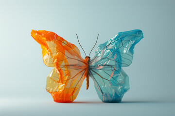 Metamorphosis.  Plastic bag morphs into a butterfly. Reimagine plastic's future this Earth Day....