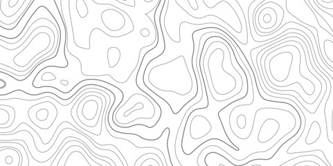 Outdoor pattern of topographic line map. Vector line pattern.  Geographic terrain grid, relief height elevation. Ground path pattern. Vector art - obrazy, fototapety, plakaty