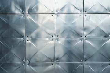 Obraz premium Silver shiny metal panel surface for background