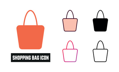 Shopping Bag Icon Set Vector Illustration