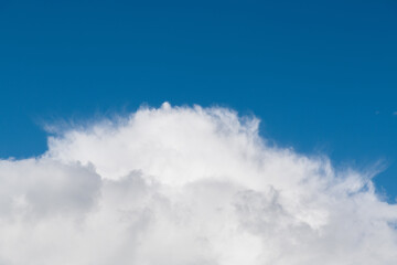 White clouds on clear sky