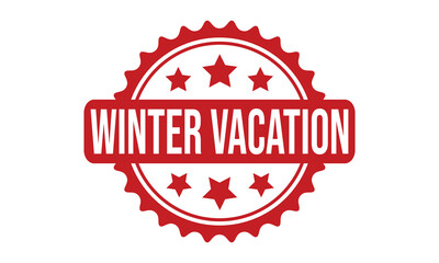 Winter Vacation Rubber Stamp Seal Vector