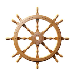 illustration of Ship Wheel nautical , Isolated on transparent PNG background, Generative ai