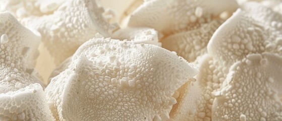 Detailed view of a marshmallow highlighting its fluffy texture and soft color tones