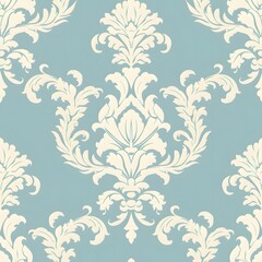 light blue damask seamless pattern