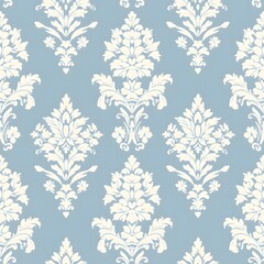 light blue damask seamless pattern