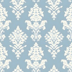 light blue damask seamless pattern