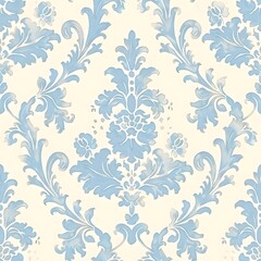 Fototapeta na wymiar light blue damask seamless pattern
