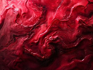 Obraz premium Vibrant Red Velvet Storm: A Digital Art Expression of Nature's Abstract Power
