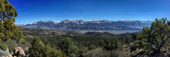 Untamed Beauty - A Spectacular Panoramic Display of Nevada's Majestic Mountain Ranges