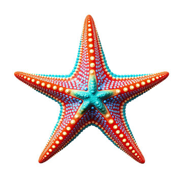 a Starfish 3D rendering starfish , Isolated on transparent PNG background, Generative ai