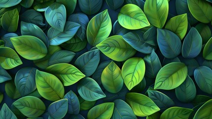 Abstract leaves create a unique wallpaper, a design that mimics natural patterns. Colorful plant texture, a background that represents flora.