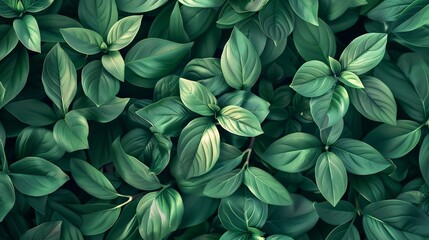 Abstract leaves in the background, a pattern that echoes nature's art. Green decoration, a depiction of leaf textures and colors.