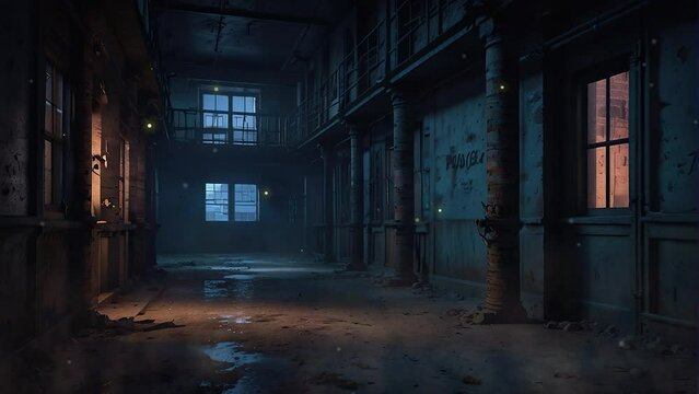 Step into the desolate world of an abandoned prison captured in this mesmerizing 4K looping video, its silent halls holding untold stories