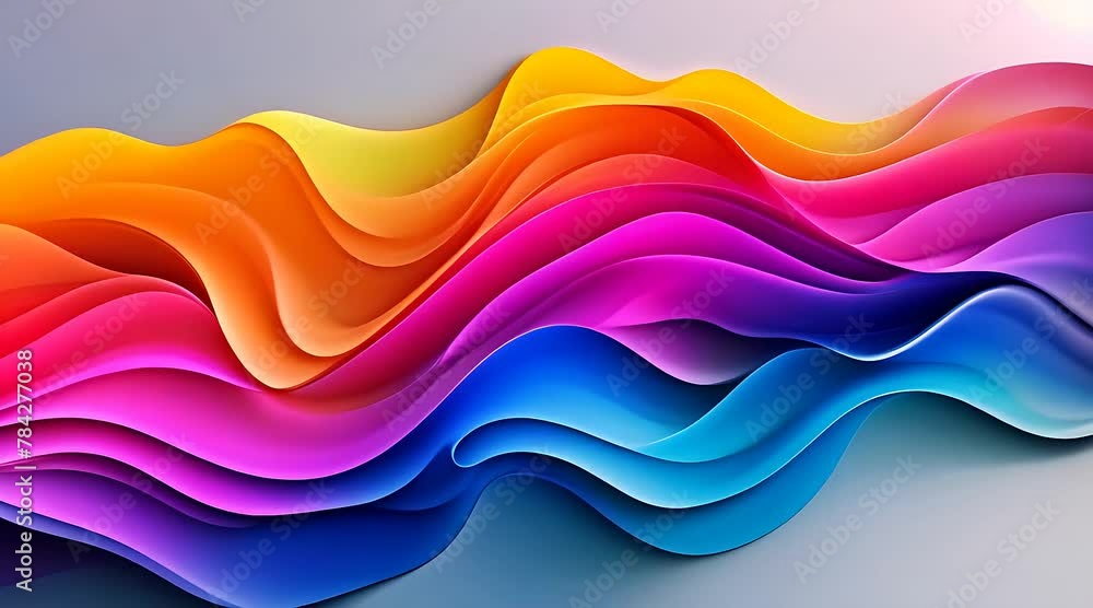 Poster abstract colorful background with waves and lines, illustration of multicolored curved shapes in dif