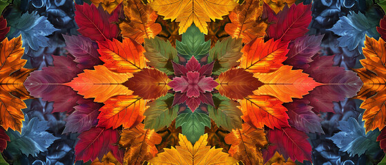 Harvest spectrum a kaleidoscope of leaves celebrating the seasons symphony