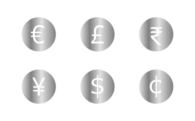 シルバーの6種類の通貨記号